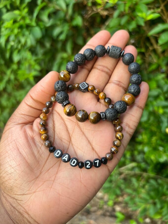 2 set tiger eye beaded bracelet unisex